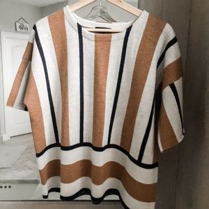JCrew stripe half sleeve sweater